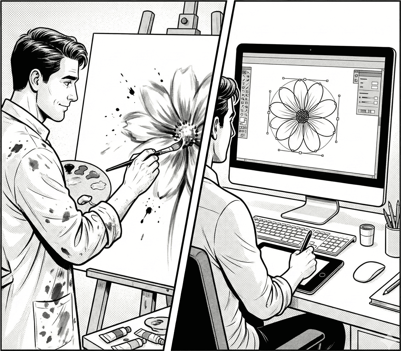 Logo v krivkách – vektorová a bitmapová grafika