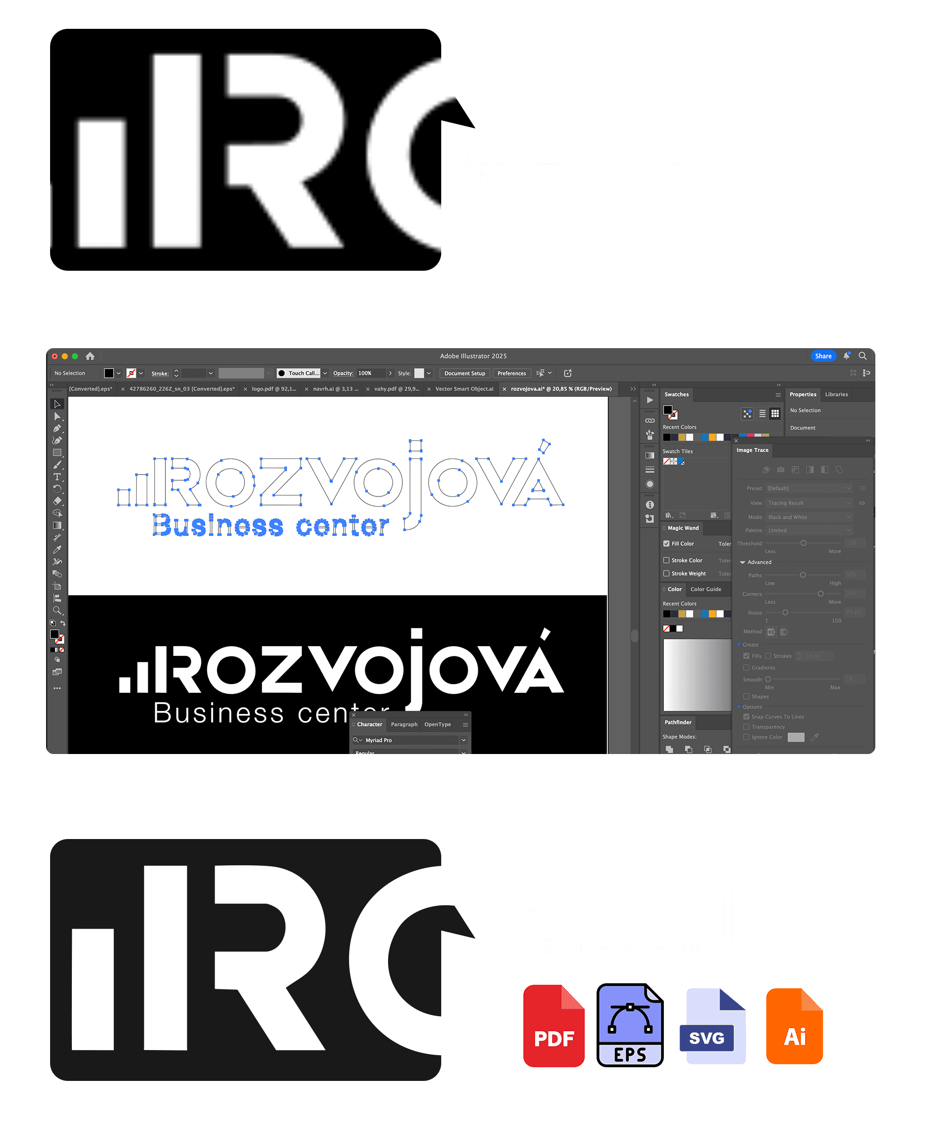 Vektorizácia loga – prekreslenie bitmapovej grafiky na vektorový formát pomocou Adobe Illustrator